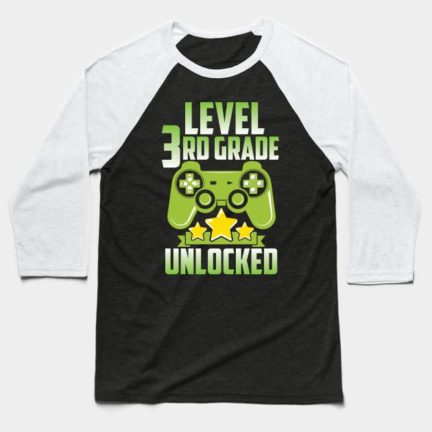 Level 3rd Grade Unlocked Baseball T-Shirt by ozalshirts